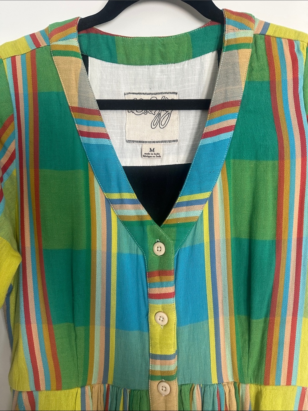 Ace & Jig Dress Green Plaid Size Medium - Picture 2 of 11